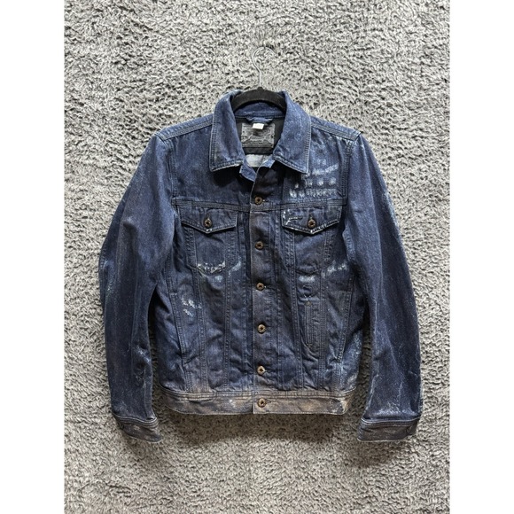 Diesel Jackets & Blazers - Vintage Y2K Diesel Distressed Denim Jacket in Blue Acid Wash Size XS